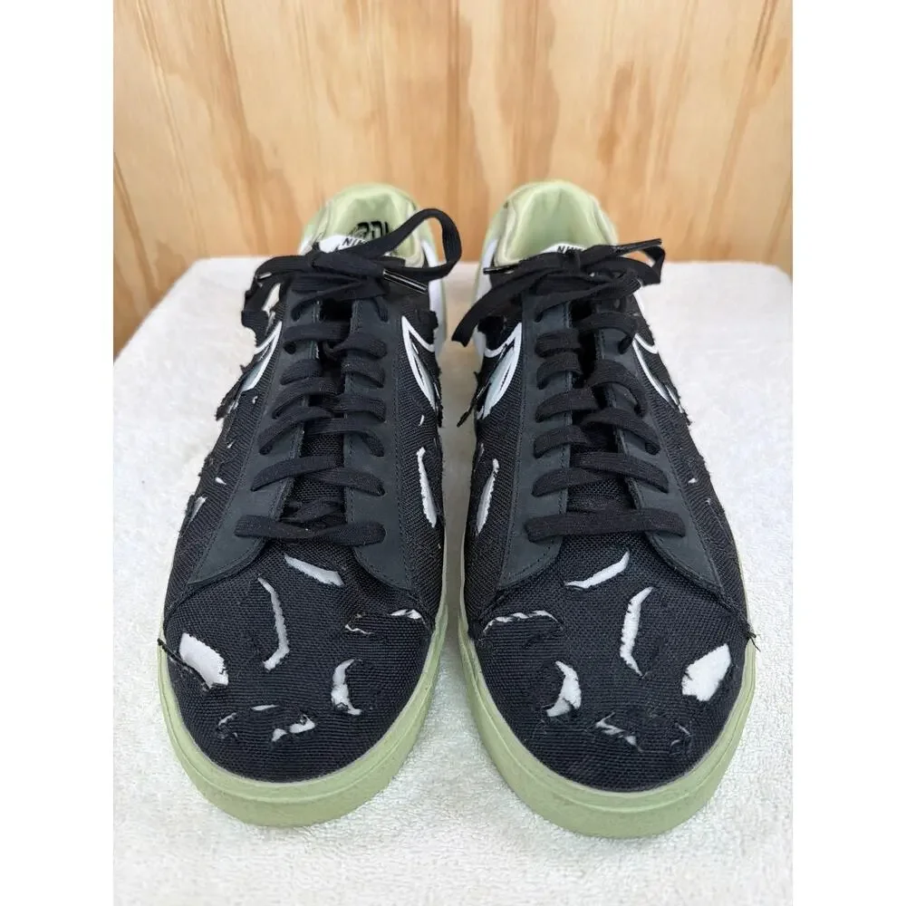 Nike x ACRONYM Blazer Low Black Olive Aura Distressed Laser Cut Sneakers Size 14